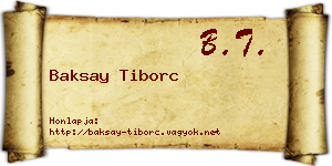 Baksay Tiborc névjegykártya